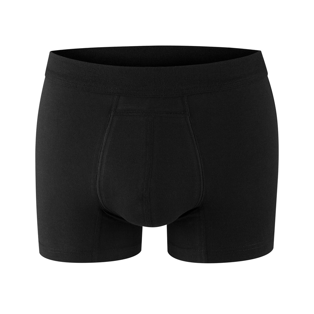 PROTECHDRY - Washable & Reusable Urinary Incontinence Cotton Boxer Brief Underwear for Men, Black Small