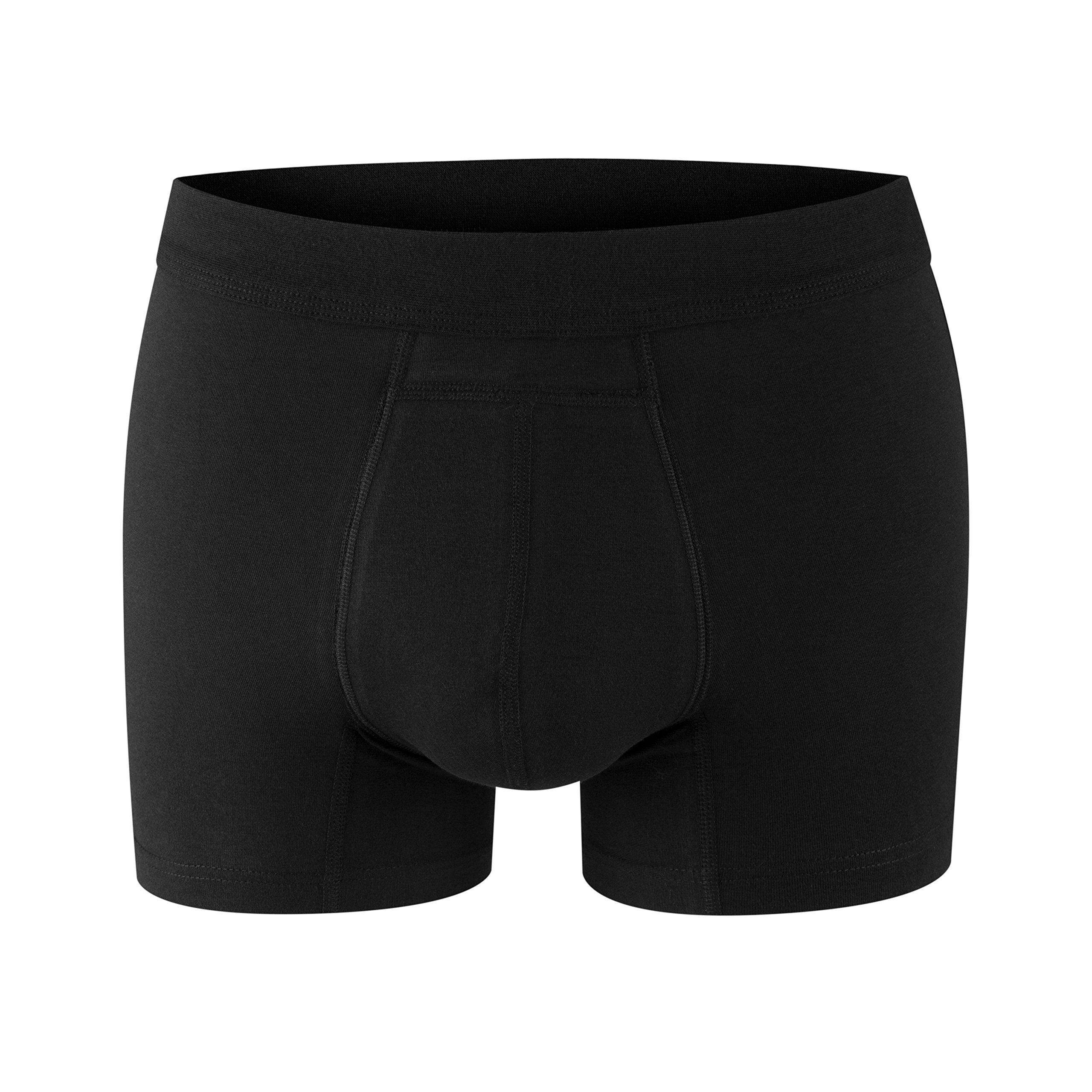 PROTECHDRY - Washable & Reusable Urinary Incontinence Cotton Boxer Brief Underwear for Men, Black Small