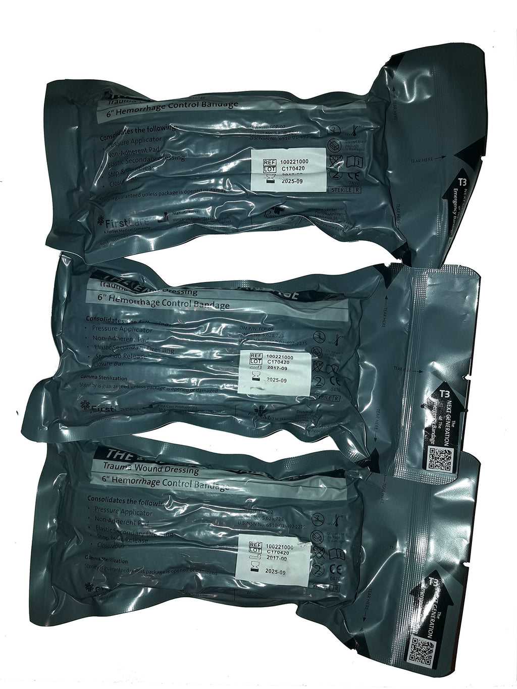 3 X Israeli Battle Bandages 6 (Israeli Battle Dressing)