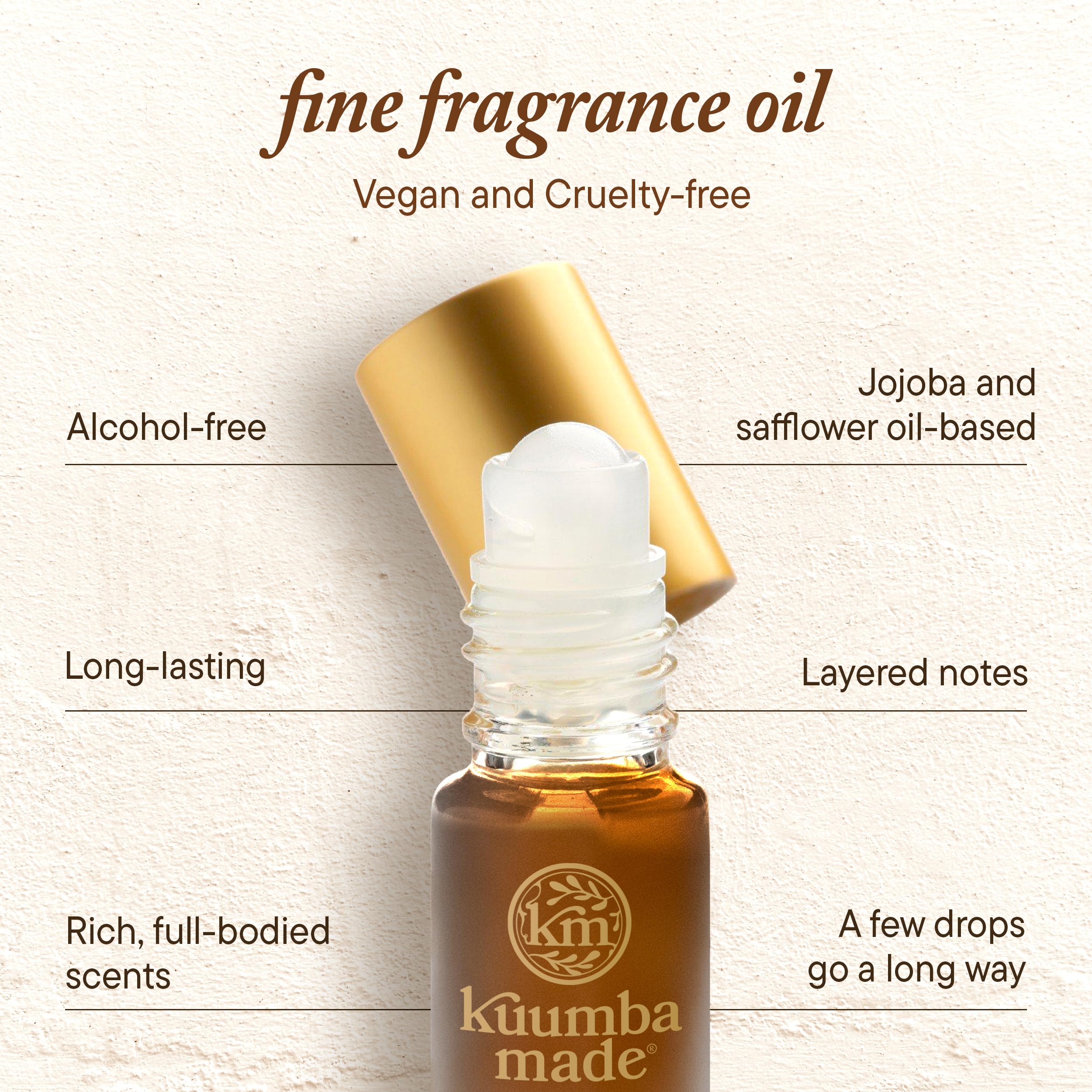 Kuumba Made Frankincense & Myrrh Fragrance Oil, Long-Lasting Small-Batch Perfume Roller, Vegan, Alcohol-Free, 0.15 Fl Oz