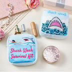 HunnmingRe 2 Pcs Period Bag Shark Tampon Storage Pouch Sanitary Napkin Holder Tampon Bags Portable Period Kit Bag Feminine Pouch