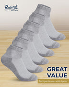 Pembrook Gray Ankle Diabetic Socks for Men & Women | 6 Pairs | Wide Stretch Top Mens Diabetic Socks | Diabetic Socks for Men 9-1