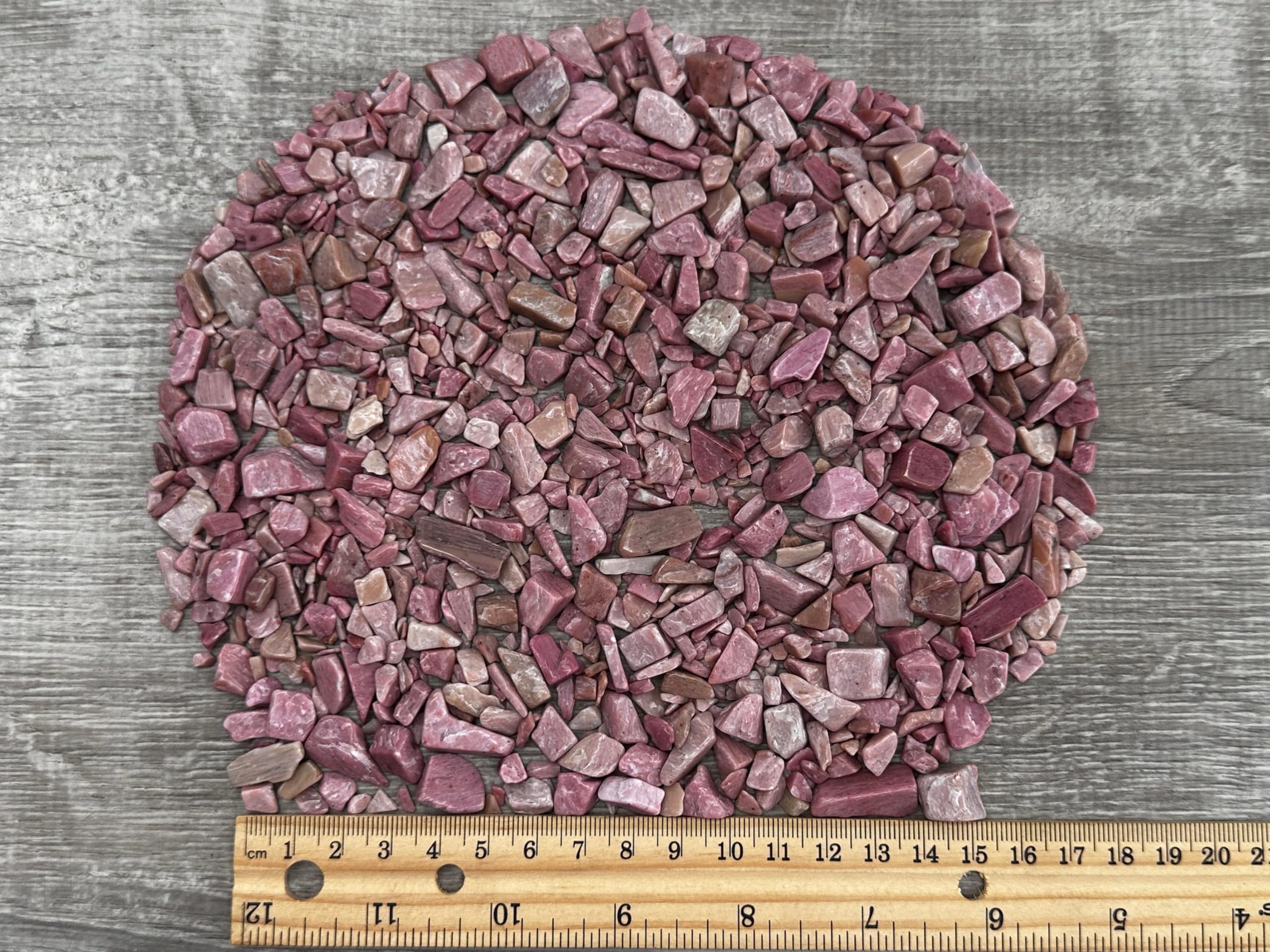 GAF TREASURES 2 oz Lot Natural Semi Tumbled Gemstone Chips, Crushed Mini Crystals, Undrilled Crystal Chips (Pink Opal)