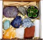 DANCING BEAR Pisces Zodiac Healing Crystals Gift Set, (14 Pc) Made in The USA