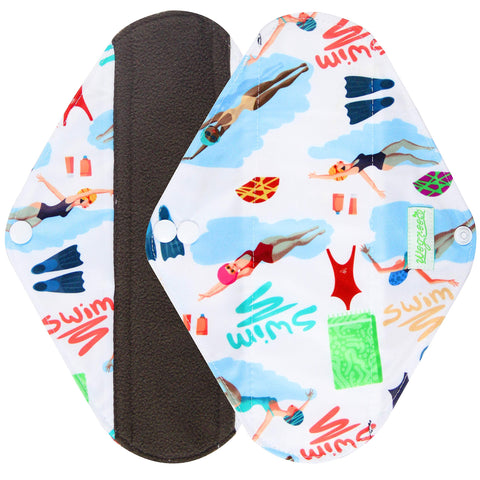 wegreeco Charcoal Reusable Menstrual Pads for Women - Reusable Sanitary Pads | Reusable Panty Liners | Soft Cloth Menstrual Pads