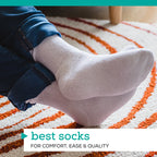Men's Diabetic Socks -12 Pack - White - By Zeke Size: 10-13