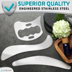 COZLOW 3-in-1 Stainless Steel Muscle Scraper Tool Set for IASTM Therapy - Skin Scraping Massage Tools for Soft Tissue Mobilizati