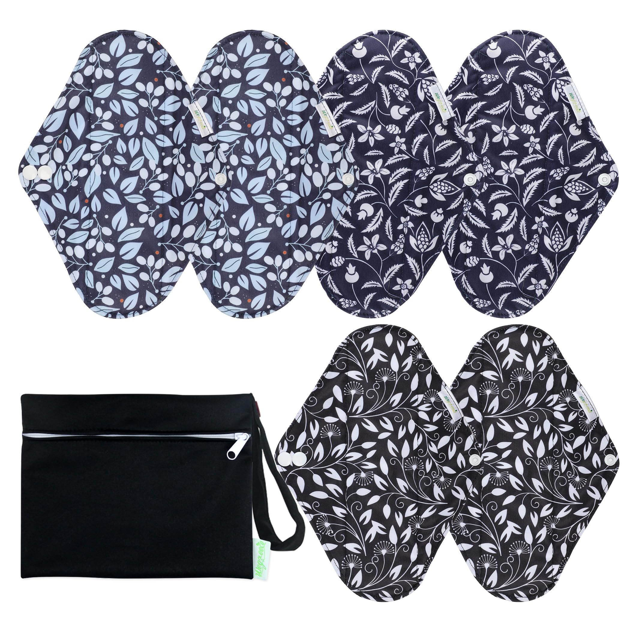 wegreeco Reusable Sanitary Pads - Cloth Sanitary Pads | Light Incontinence Pads | Reusable Menstrual Pads - 1 Cloth Mini Wet Bag