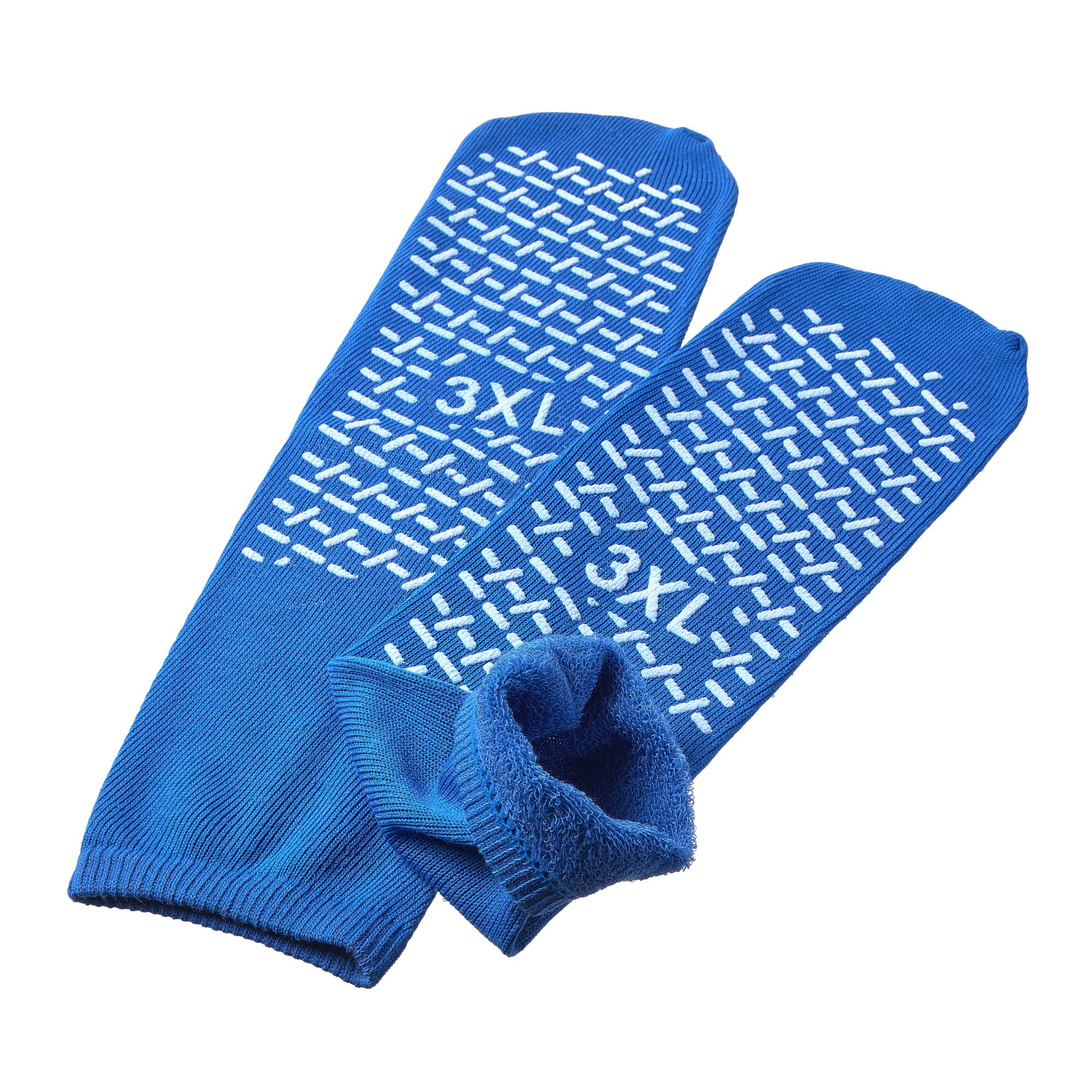 BARIATRIC SLIPPER SOCK NON SKID (3pk), 3X large, Blue, Blue, Size 3X large