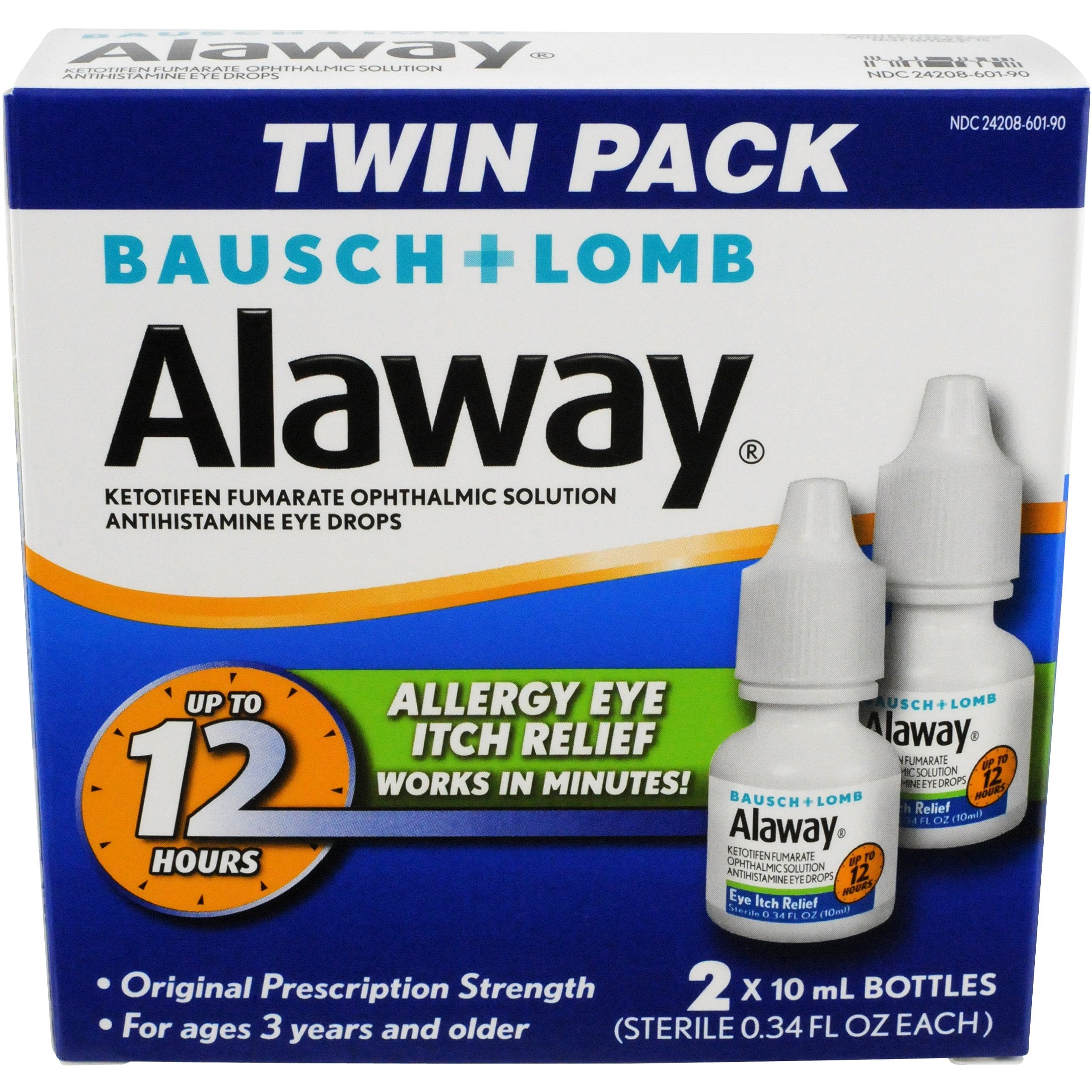 Allergy Eye Itch Relief Eye Drops by Alaway, Antihistamine, 10 mL (Pack of 2)