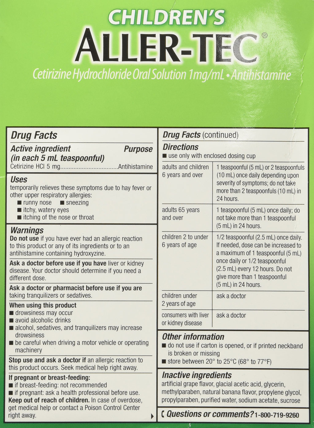 Kirkland Signature Childrens Aller-Tec - 16 Oz - 2 Pk