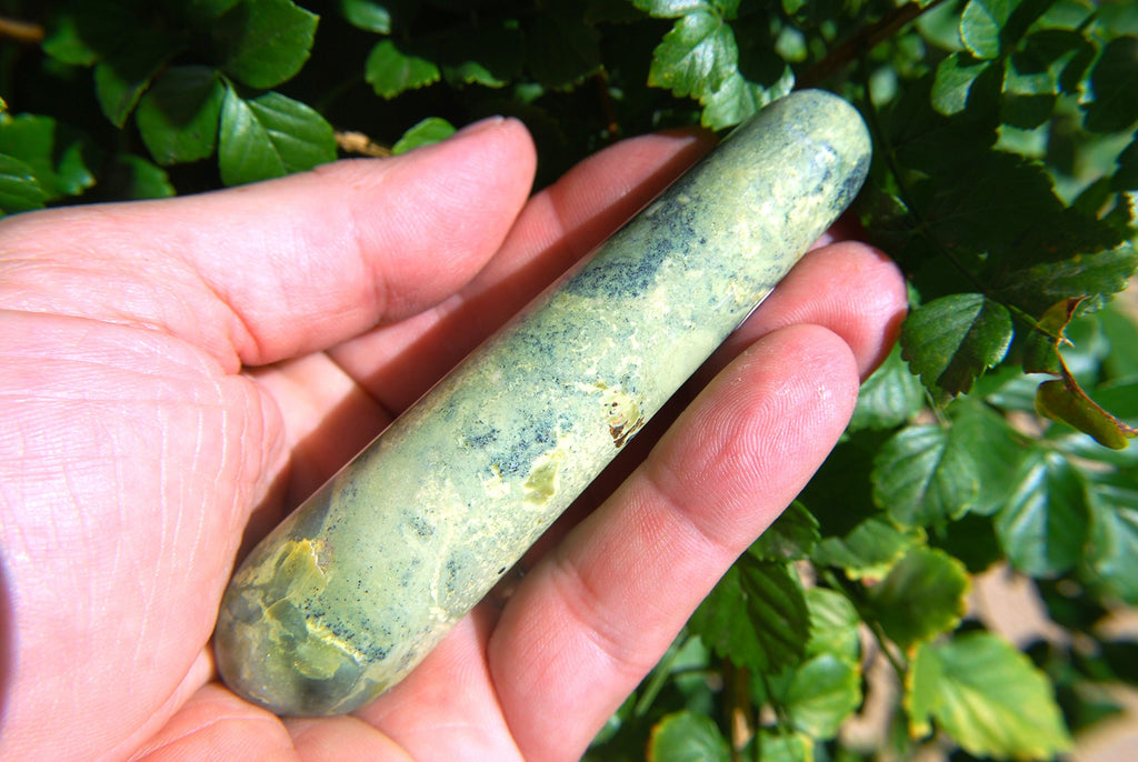 Charged 4 Serpentine Crystal Massage Wand + Selenite Charging Heart Included (Stimulate Kundalini Energies/Remove Chakra BLOCKAG