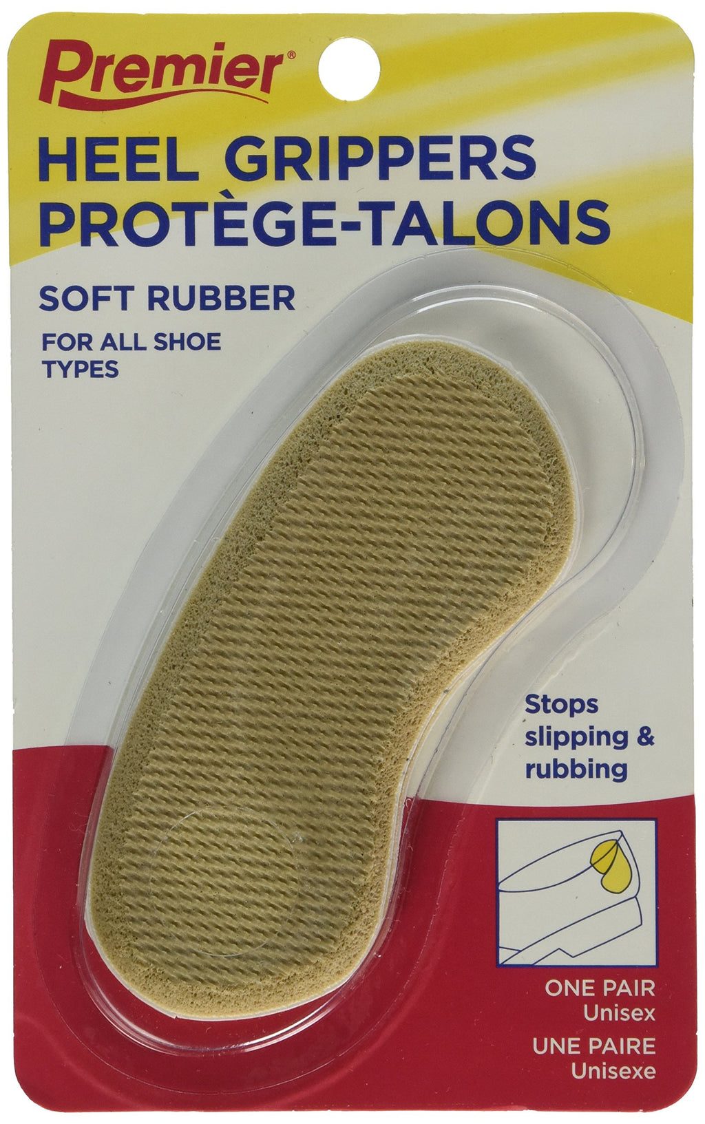 Premier Heel Grippers Sponge Rubber Cushion for Men and Women Shoes