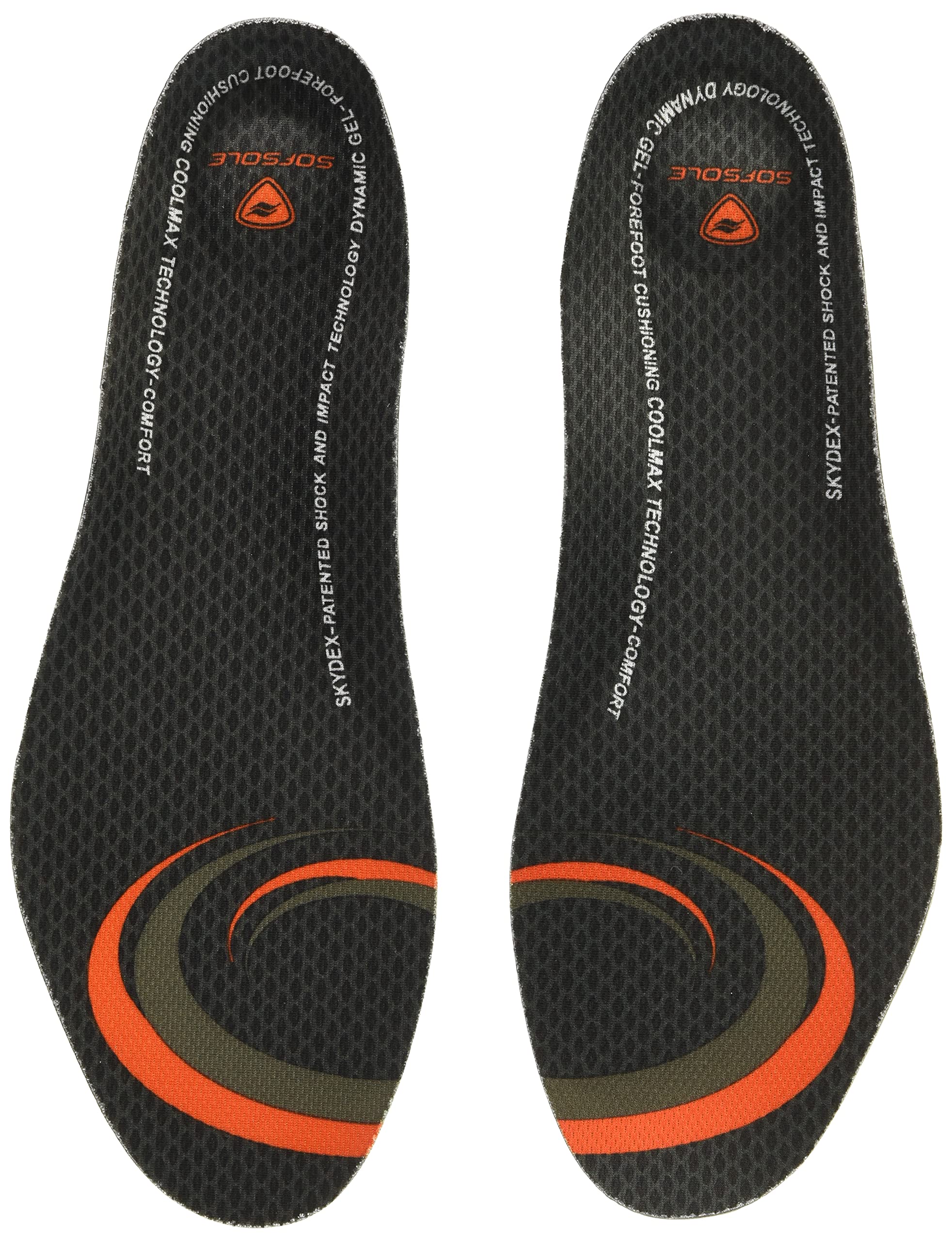 Sof Sole Mens Airr Insole, Black, 7-8.5