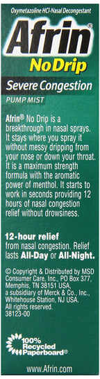 Afrin No Drip Severe Congestion Pump Mist 15 mL