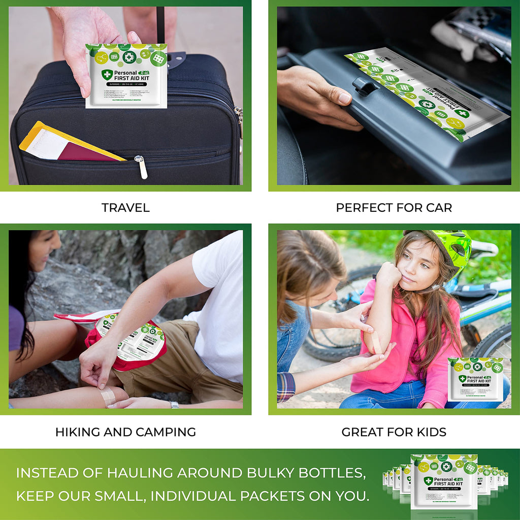 3 x Portable Travel Size First Aid Kit | Perfect for Home, Office, Car, School, Business, Travel, Hiking, Hunting, and Outdoors
