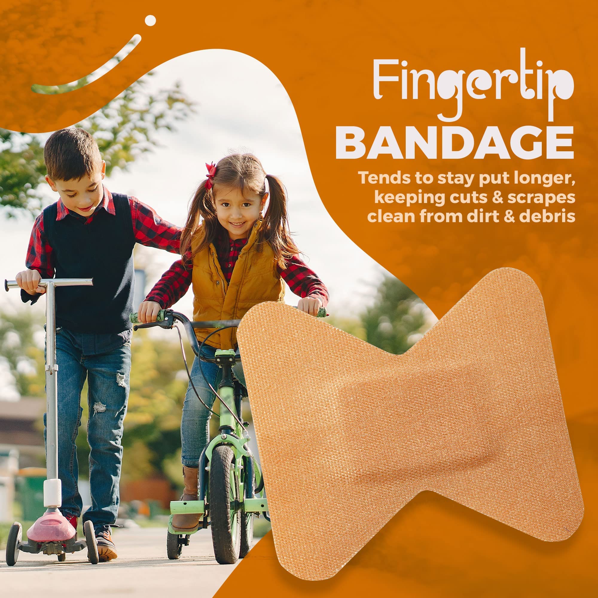 Flexible Fabric Bandages - Flex Fabric Adhesive Bandages Finger-Tip Bandages for Finger Care and to Protect Wounds from Infectio