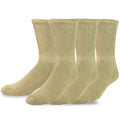 Lose Top Binding Diabetic Socks for Women Viscose from Bamboo Crew 3-Pairs (9-11, Tan)