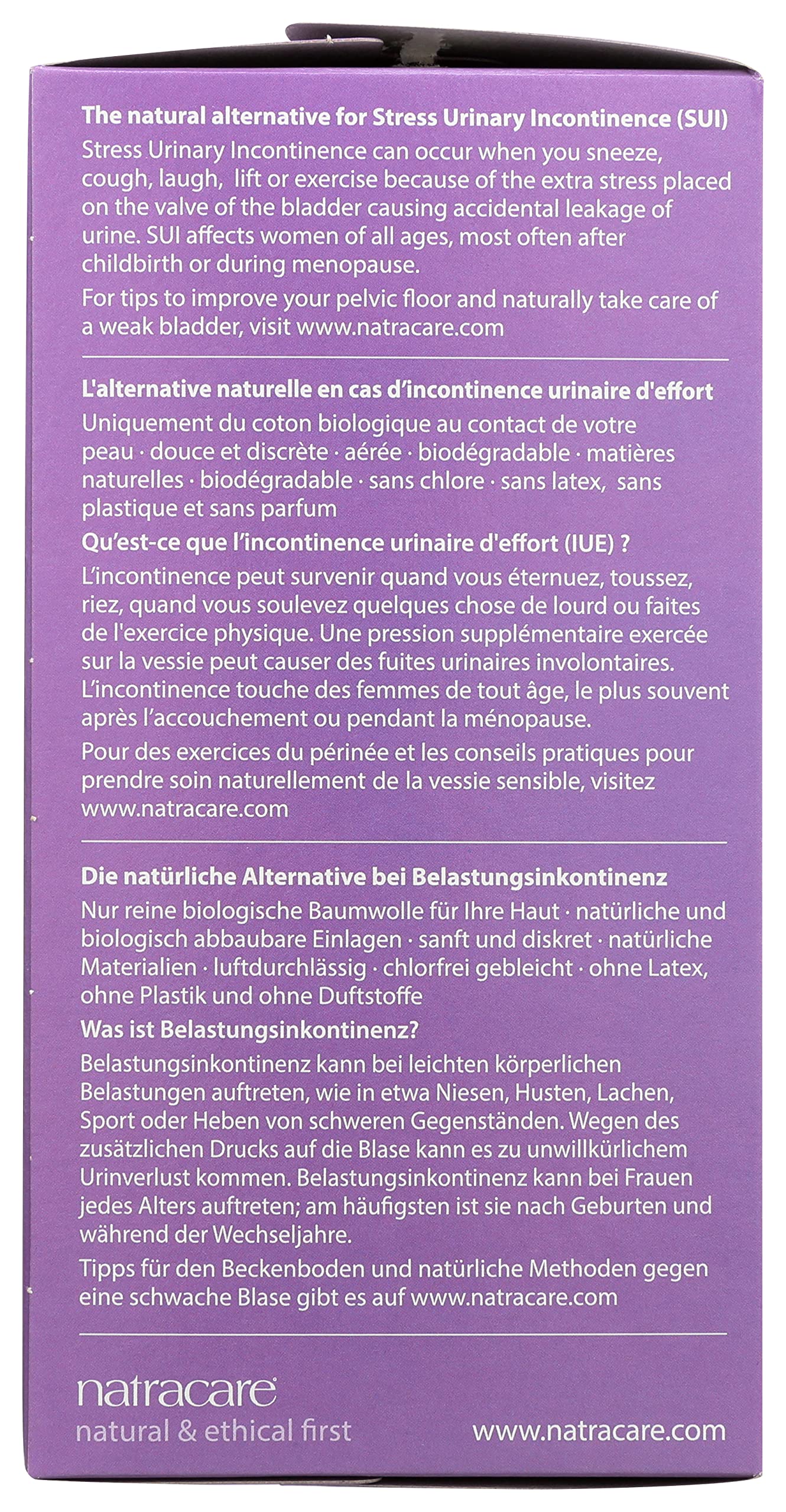 Natracare Dry & Light, Slim, Natural and Absorbent Pads with Organic Cotton Cover for Light Urinary Incontinence (1 Pack, 20 Pad