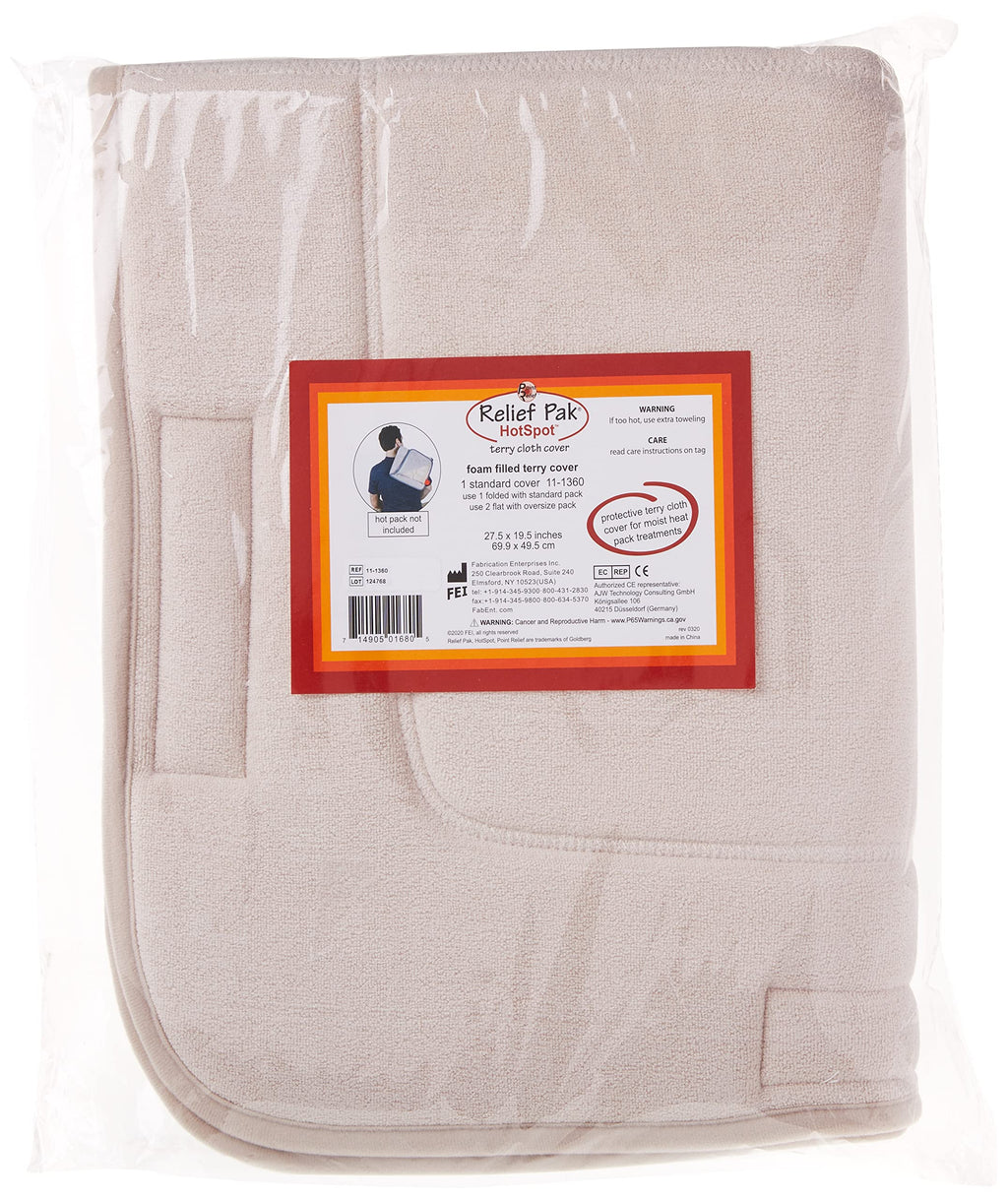 Relief Pak 11-1360 Standard Terry Cover Hot Pack, 27 Length x 19.5 Width