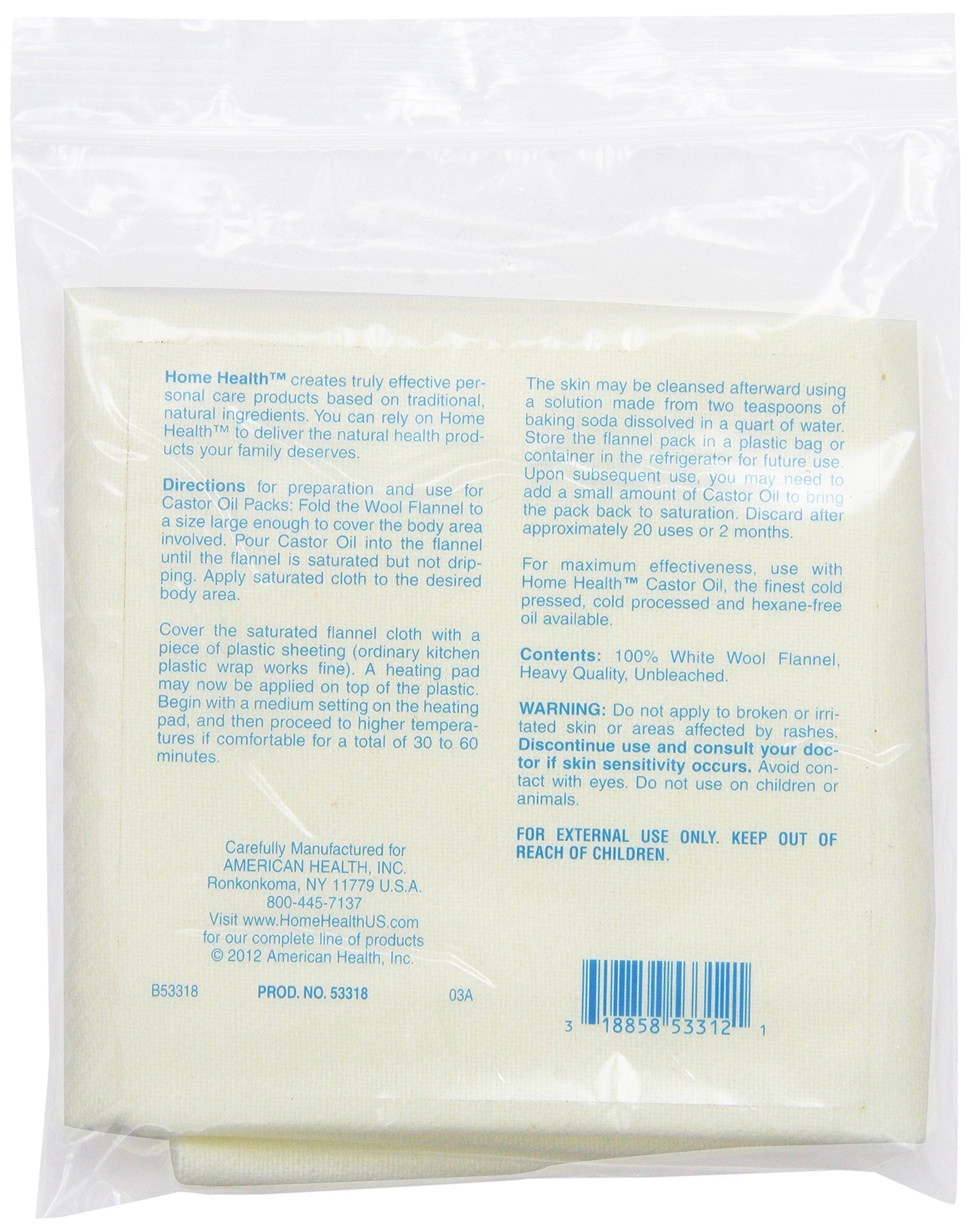 Home Health Wool Flannel - Large Size, 18 x 24 - 100% White Wool, Extra Thick Weave, Unbleached, No Synthetics, For Castor Oil P