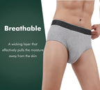 AIRCUTE Men Urinary Incontinence Underwear Washable Super Absorbency Briefs for Bladder Leak 160 ML 3 Pack (3 Gray, Large)