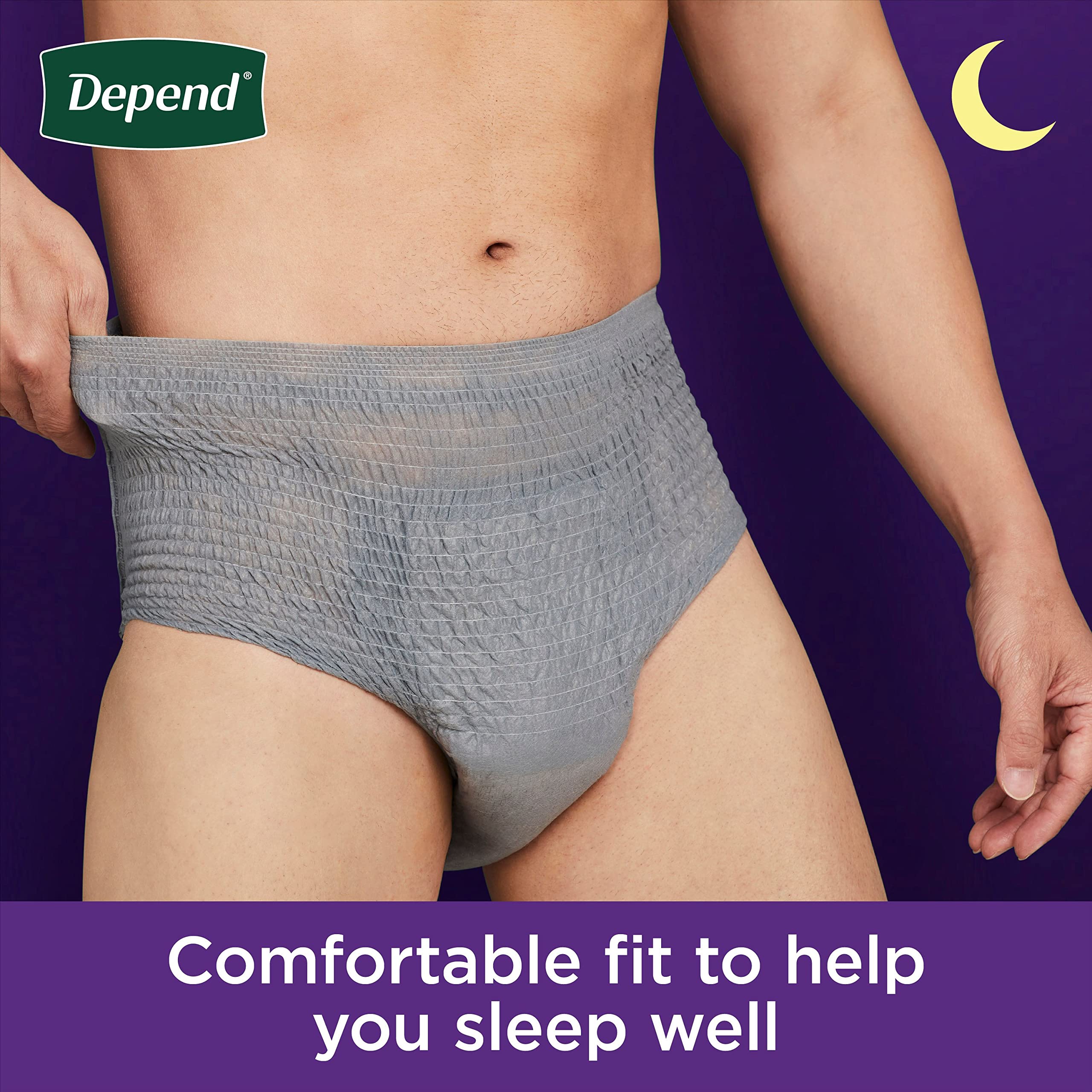 Depend Night Defense Adult Incontinence Underwear for Men, Disposable, Overnight, Small/Medium, Grey, 64 Count (4 Packs of 16),