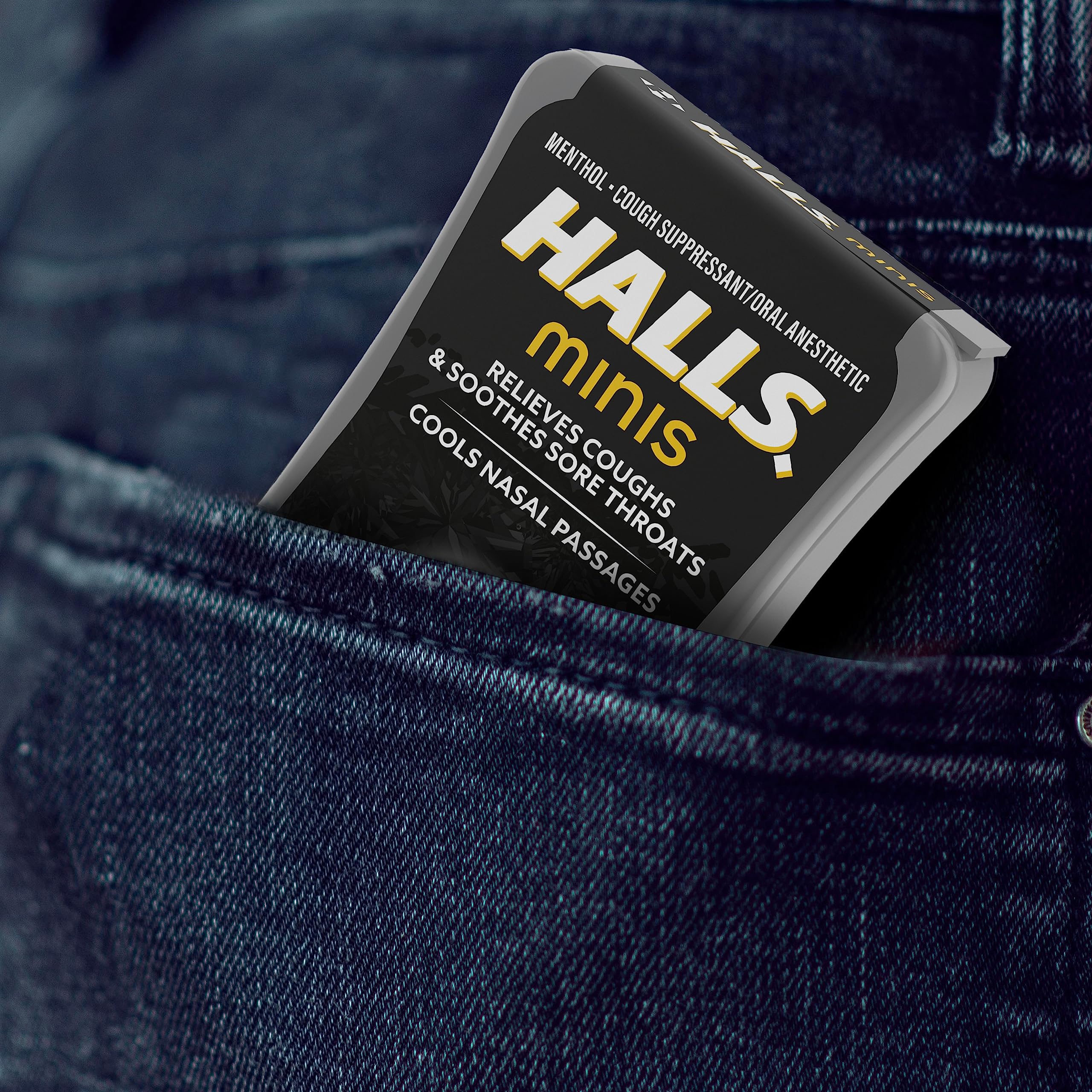 HALLS Minis Honey Lemon Flavor Sugar Free Cough Drops, 8 Packs of 24 Drops (192 Drops Total)
