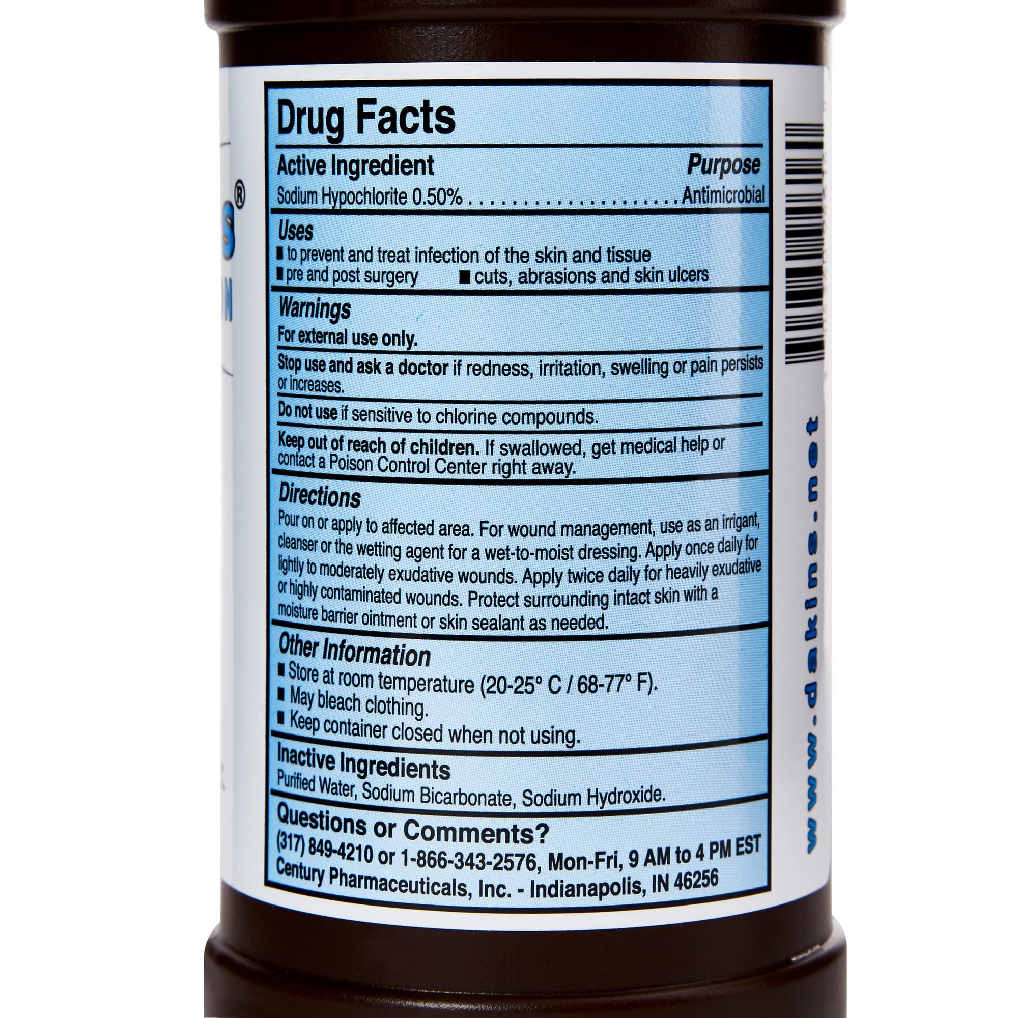 Dakins Solution Full Strength Wound Cleanser 16 oz. Twist Cap Bottle