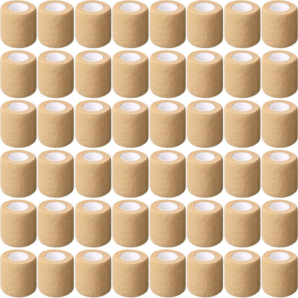 Treela 64 Pack Self Adherent Cohesive Wrap Bandages 2 Inch x 5 Yard Breathable Athletic Tape Self Adhesive Bandage Tape Elastic 