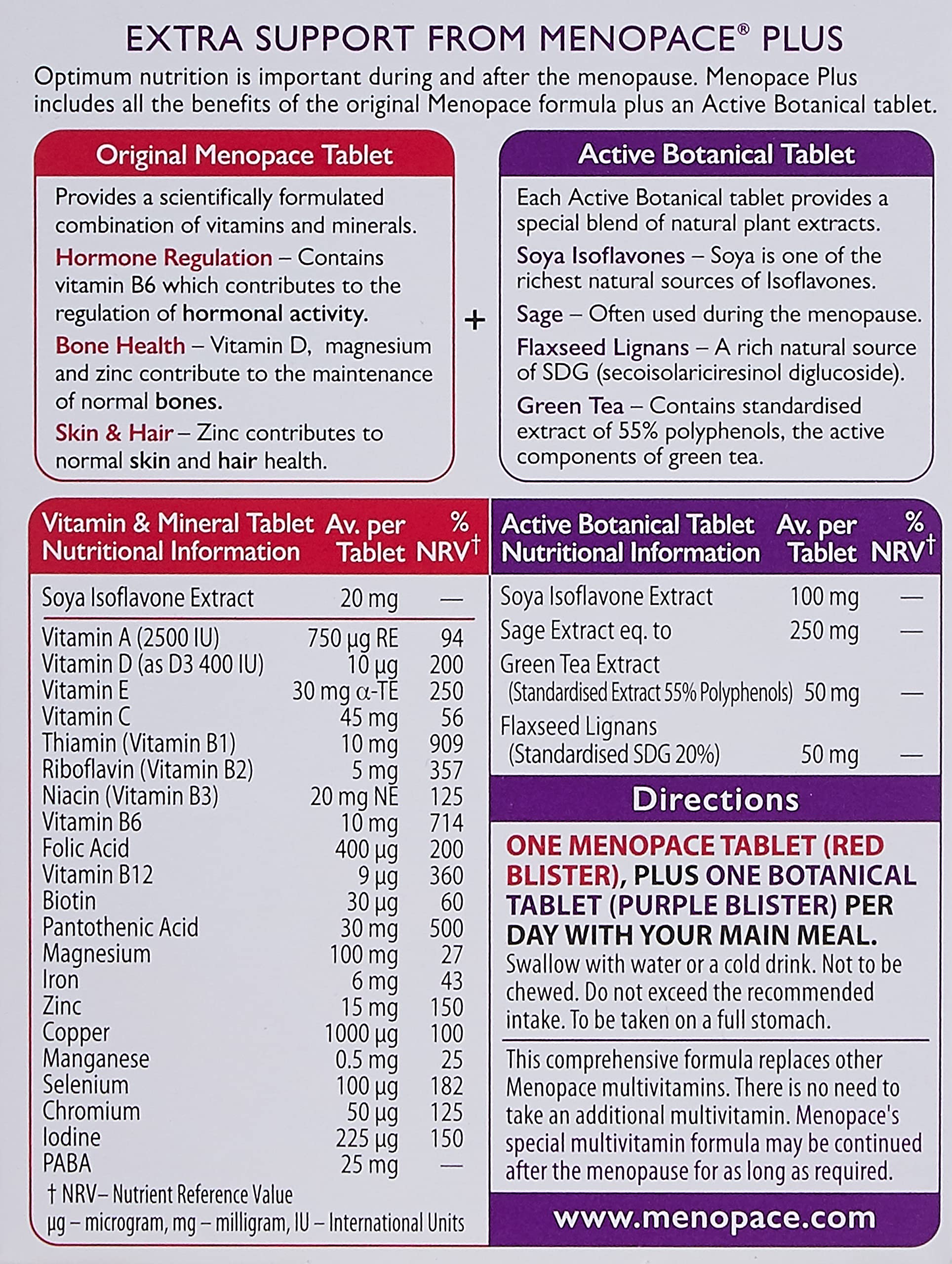 Vitabiotics Ltd Vitabiotics Menopace Plus Active Botanical 56 Tablets (2X28 D.