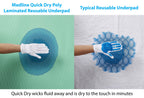 Medline - MDTIU8SEFBLPK Quick Dry Washable Underpads, Large Bed Pads 34x36, Use For Incontinence Pads, Potty Training Pads, Pet