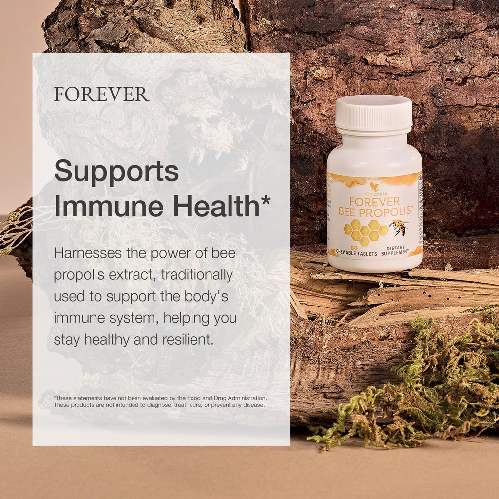 Forever Living - Bee Propolis Chewable Tablets - Immune Support with Bee Propolis and Flavonoids - 60 Tablets