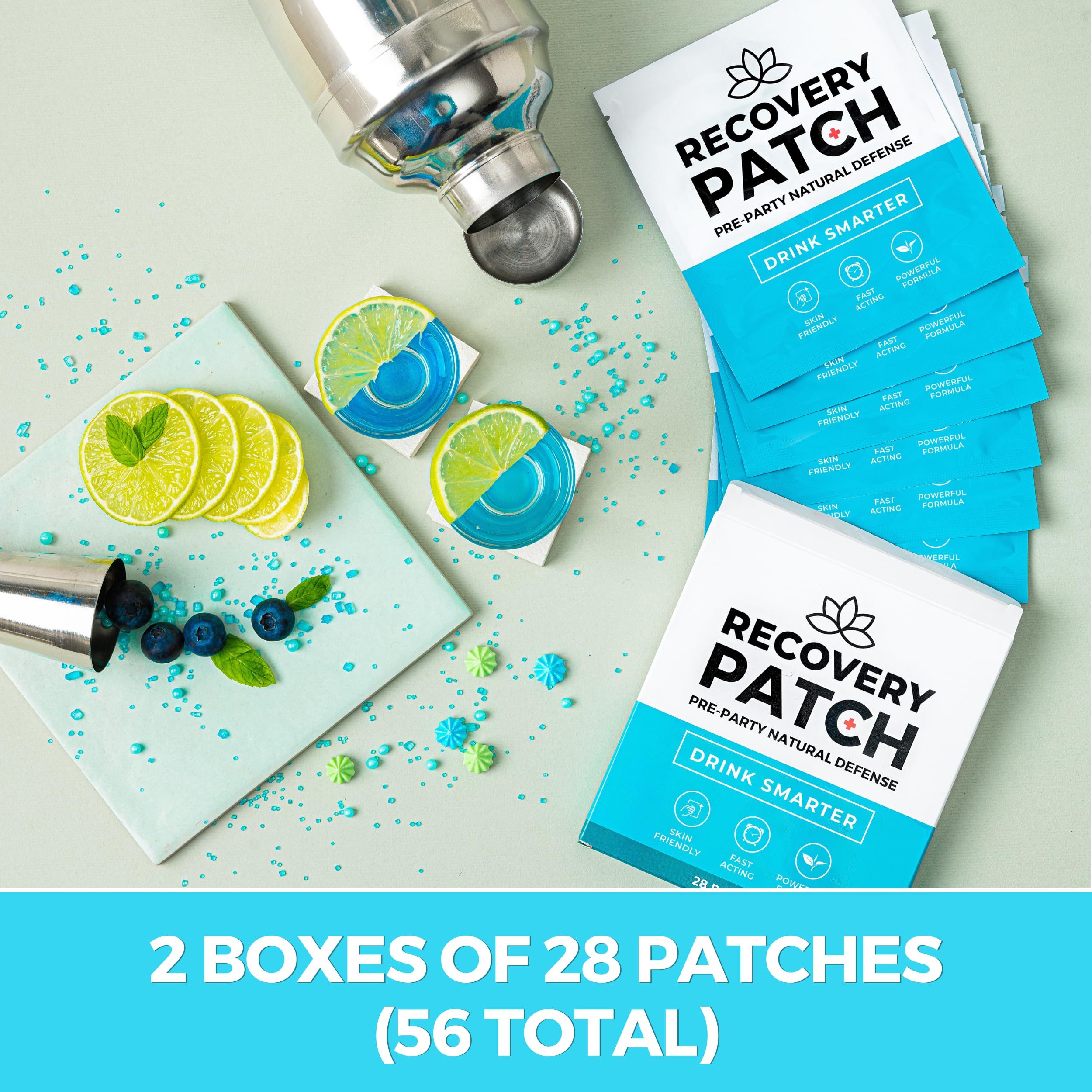 Party Treats Recovery Patches 56 Pack (Two 28 Packs) - Wake Up Refreshed & Energized with Our 100% Natural Ingredients Patch - I
