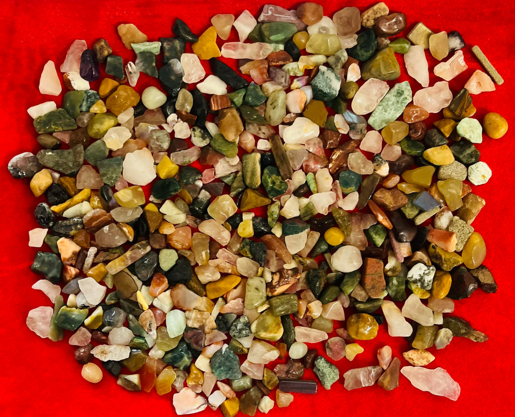 Indian Consigners Natural Crushed Polished Tumbled Gem Stone Chips, Decoration & Healing Crystals (Multi Assorted)