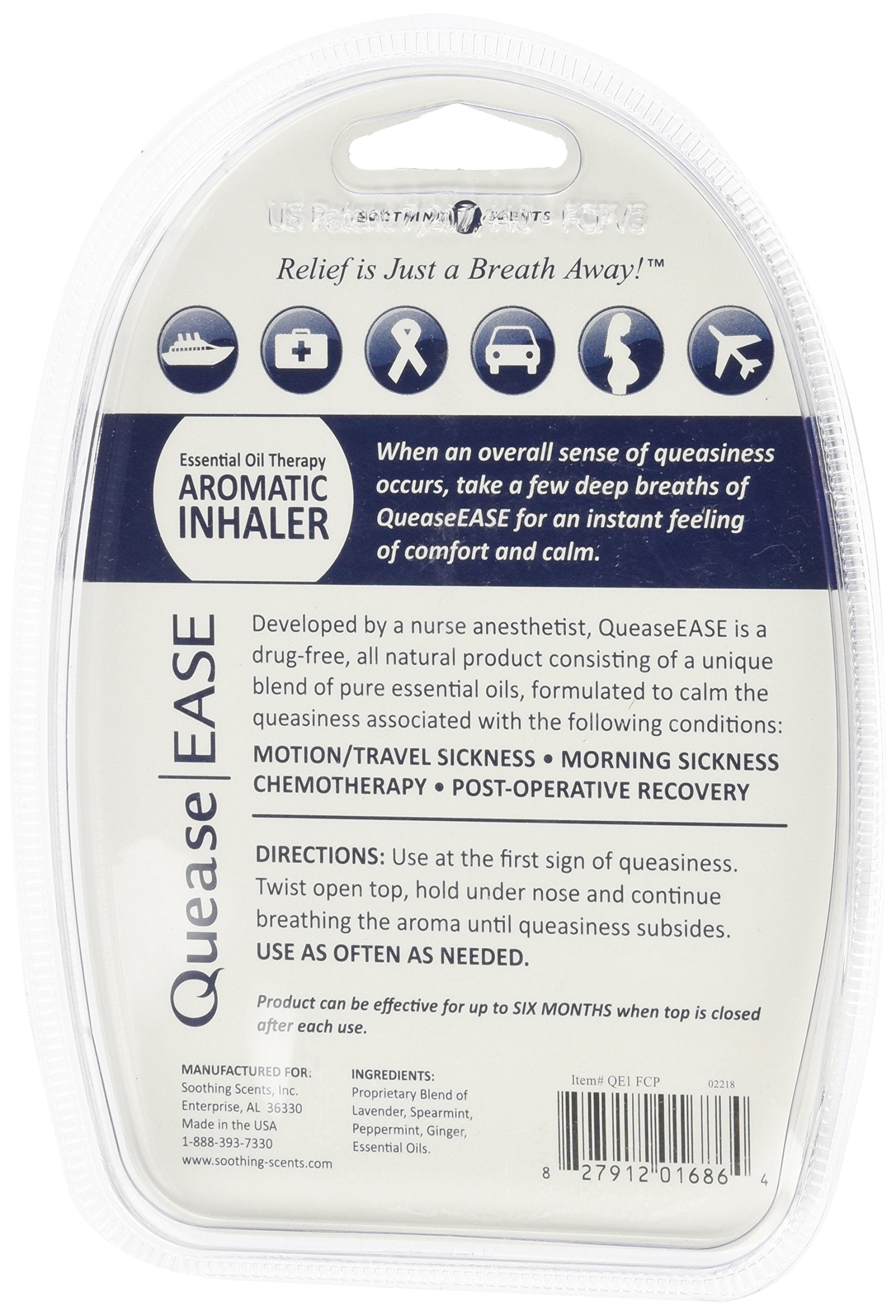 Soothing Scents QueaseEase Aromatic Inhaler ESSENTAIL Oil Therapy - 1 Ea Grey, 0.07 Fl Oz (Pack of 1)