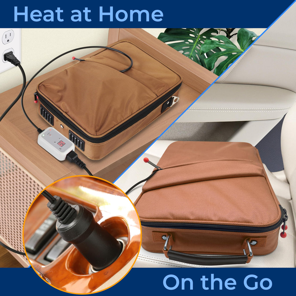 SereneLife Portable Massage Stone Warmer Set - Electric Spa Hot Stones Massager and Heater Kit with 6 Large and 6 Small Round Sh