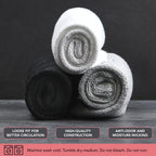Debra Weitzner 6 Pairs Diabetic Ankle Socks Reinforced Heel and Toe Non-Binding Cushion Socks for Men and Women Grey/Black Sole