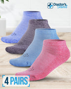 Doctor's Select Ankle Bamboo Viscose Diabetic Socks for Women & Men - 4 Pairs | Extra Wide Calf Womens Diabetic Socks 9-11 | Neu