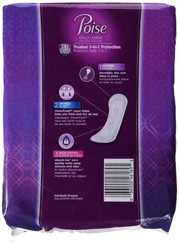 Poise Poise Incontinence Panty Liners, Very Light Absorbency, Long, 81 Count, Long, 81 Count