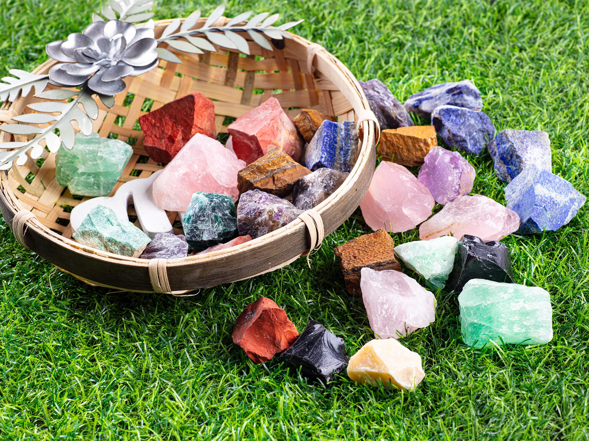 UU UNIHOM 3 lbs Bulk Rough Madagascar Stones Mix - Large 1'' Natural Raw Stones Crystal for Tumbling, Cabbing, Fountain Rocks, D