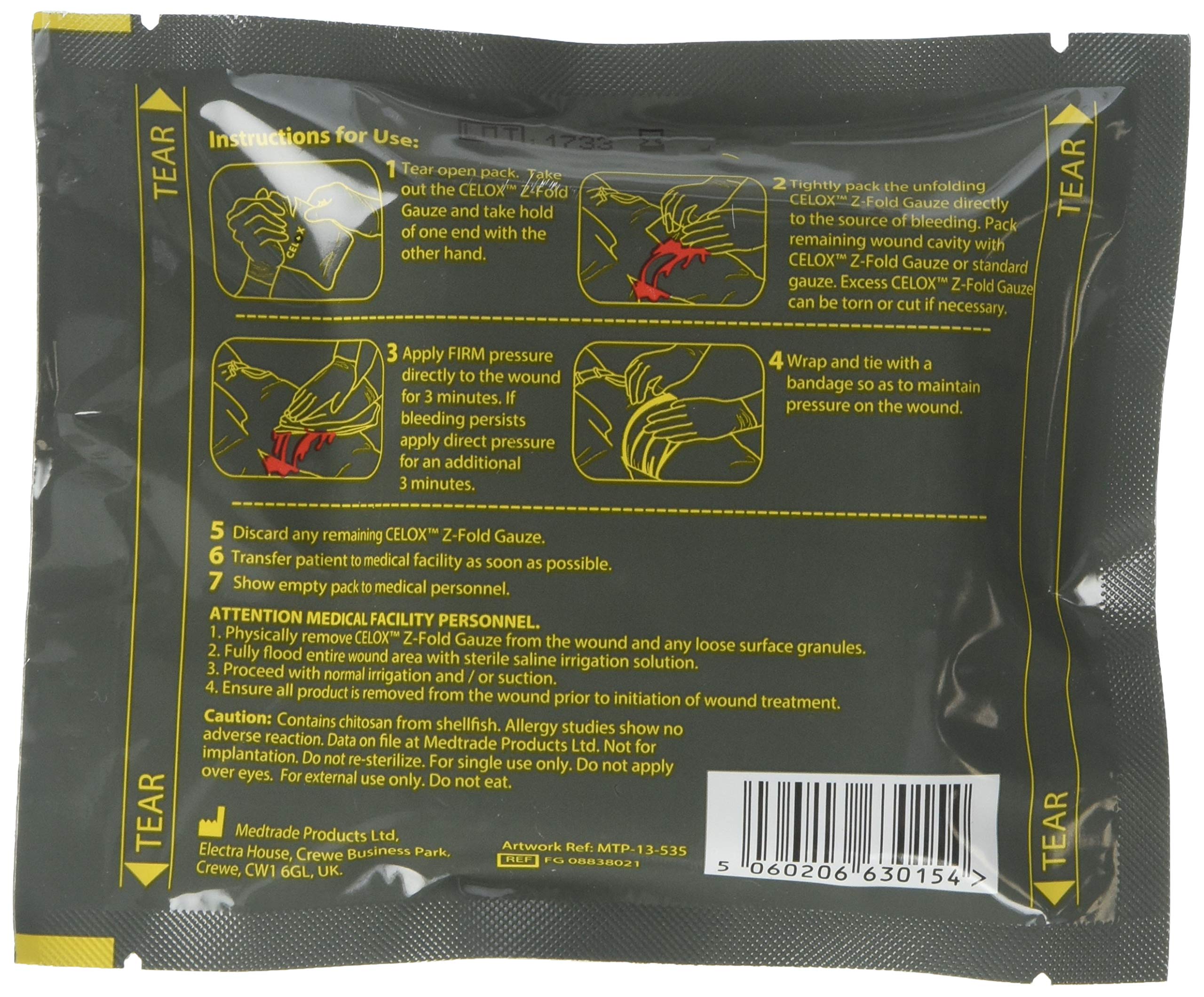 Celox Z-Fold Gauze (3in x 5 (7.6cm x 1.5m))
