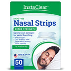 Instaclear Extra-Strength Nasal Breathing Strips Clear 50 ct | Works Instantly, Nasal Congestion Relief, Stops Snoring, Cold & A