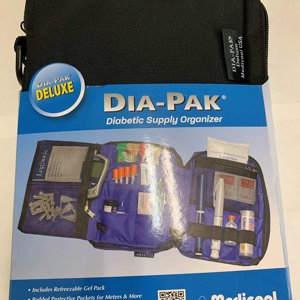 Medicool DIA-PAK Deluxe Diabetic Supply Organizer - Black