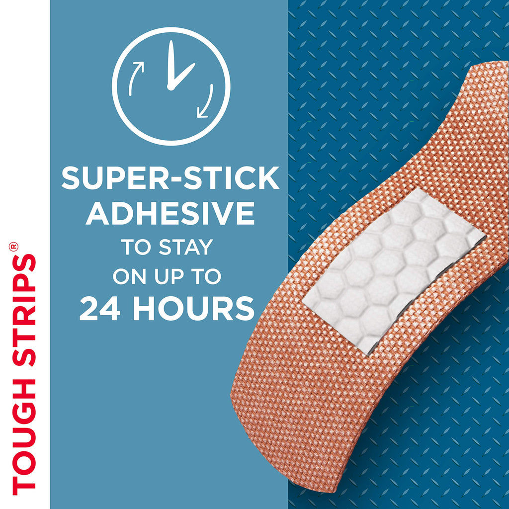 Band-Aid Brand Tough Strips Adhesive Bandages for Wound Care, Durable Protection for Minor Cuts and Scrapes, Extra Large Size, 1
