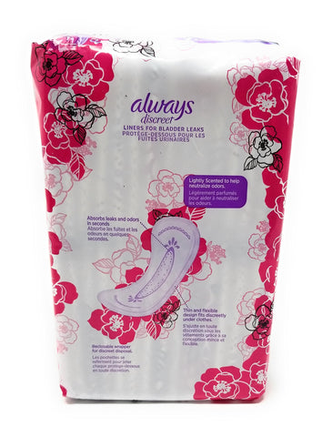 Always Discreet, Incontinence Liners, Ultra Thin, 30 Count (Pack of 2) (regular length)