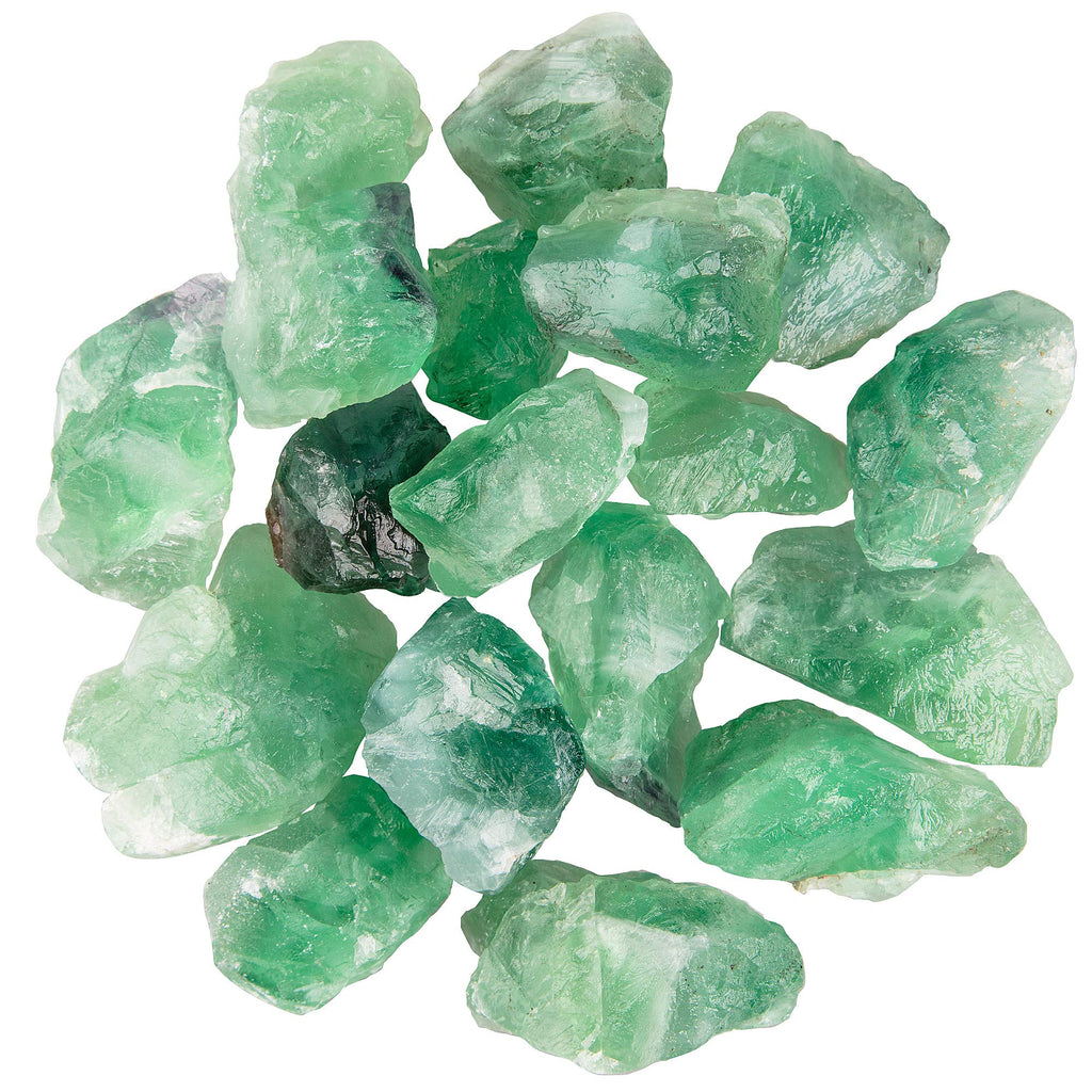 UU UNIHOM 1 lb Bulk Rough Raw Green Fluorite Crystal for Tumbling, Cabbing, Polishing, Decoration, Wrapping,Large 1 Natural Raw 