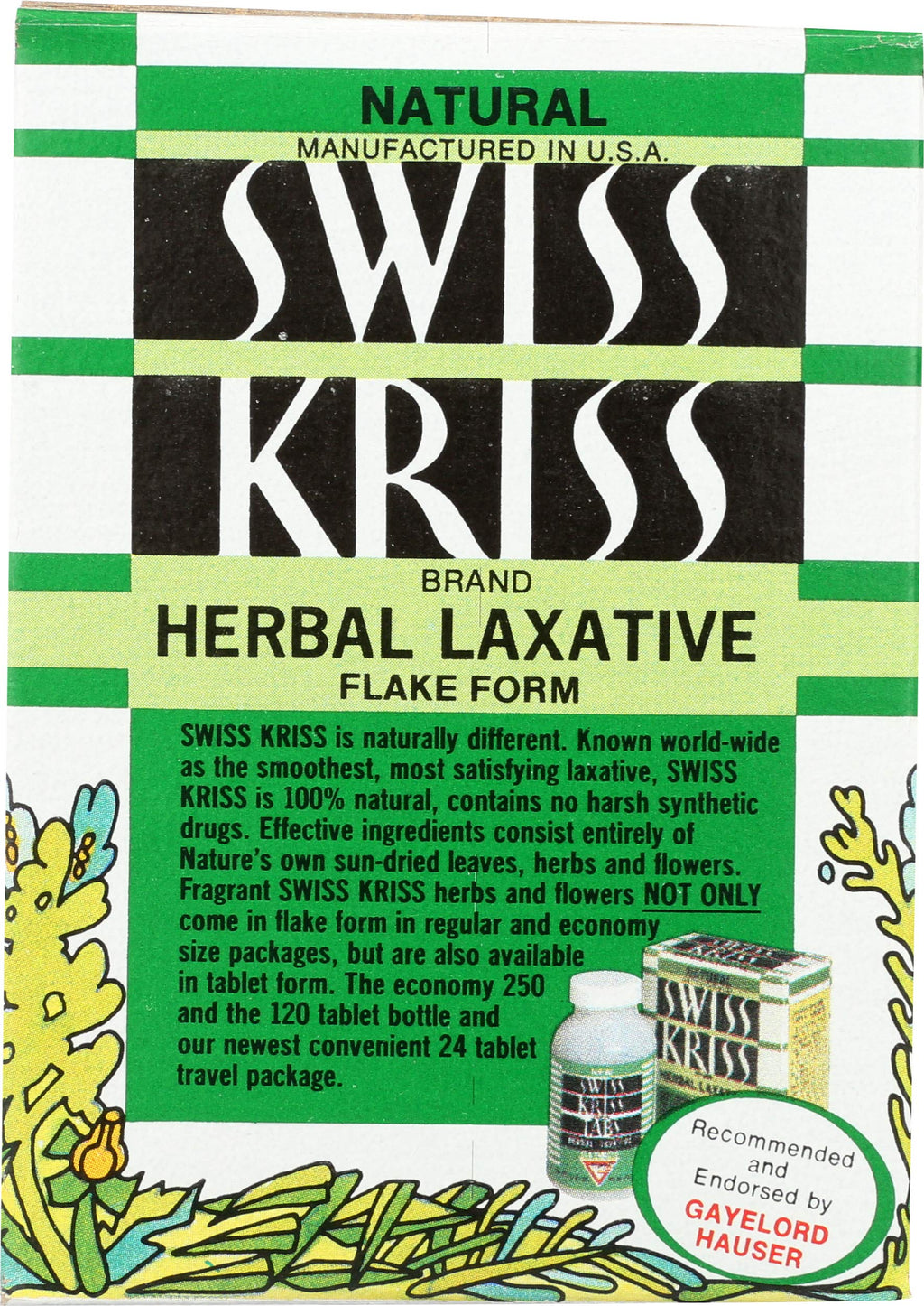 Modern Products Swiss Kriss Herbal Laxative Flake, 1.5 Ounce - 6 per case.