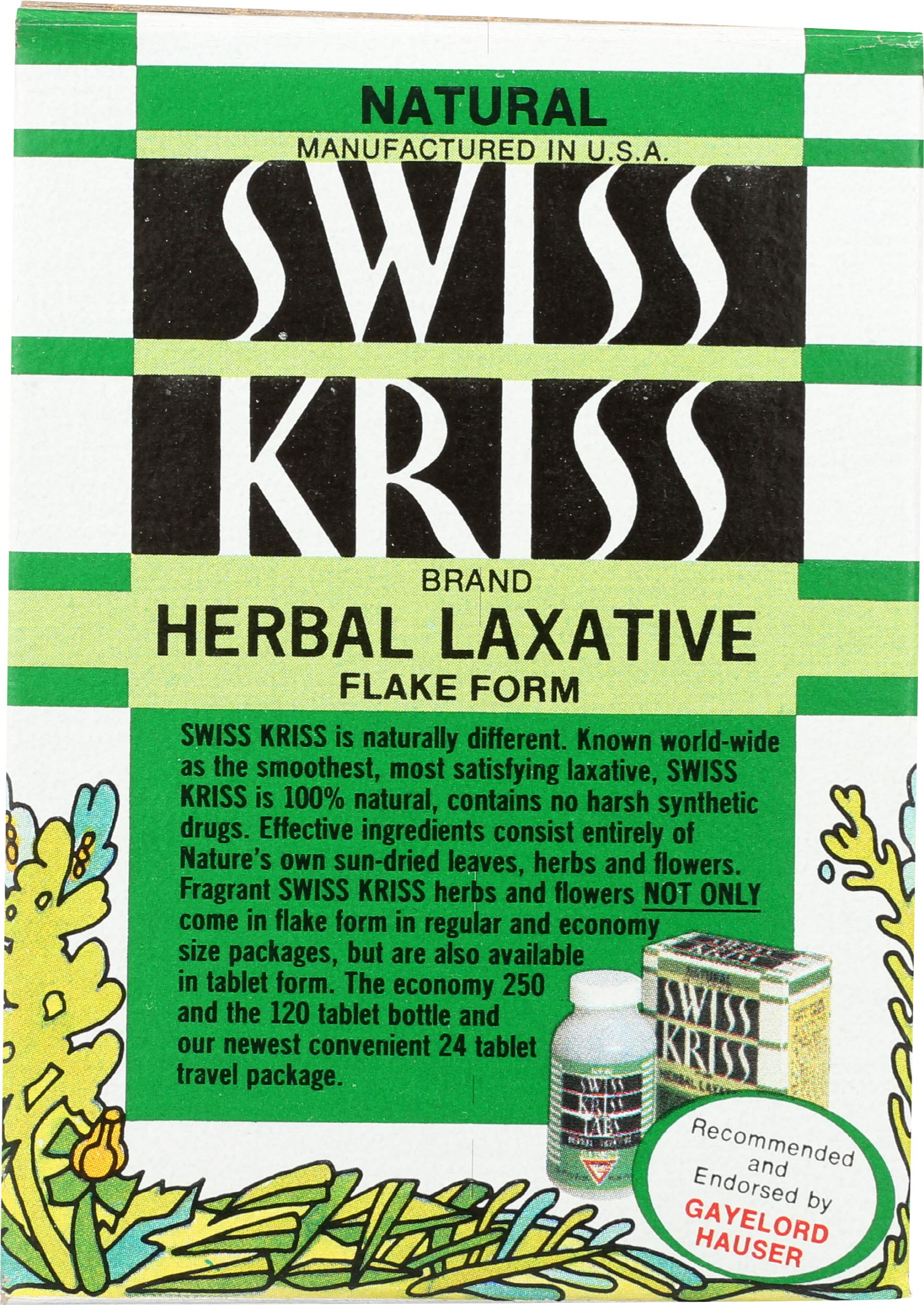Modern Products Swiss Kriss Herbal Laxative Flake, 1.5 Ounce - 6 per case.