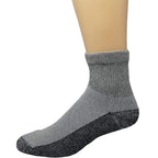 Debra Weitzner 6 Pairs Diabetic Ankle Socks Reinforced Heel and Toe Non-Binding Cushion Socks for Men and Women Grey/Black Sole